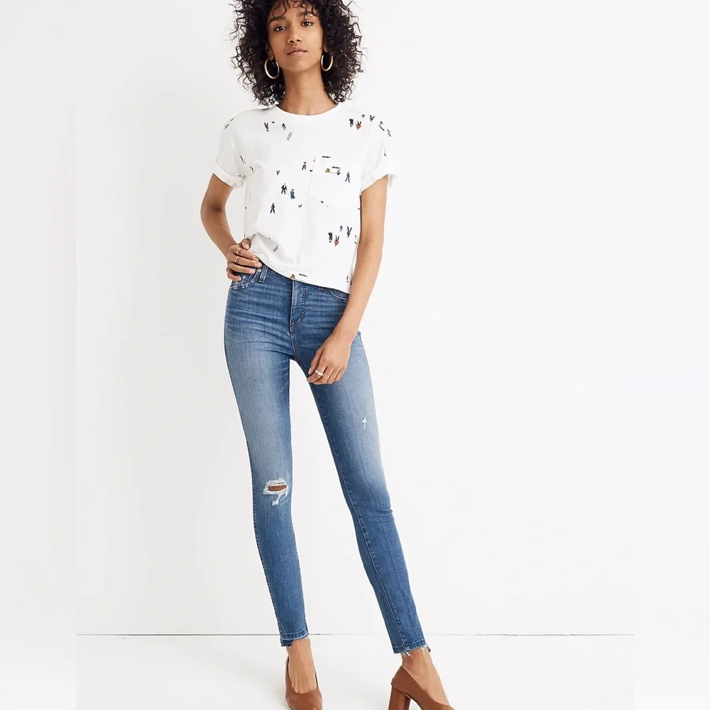 Madewell 10" High-Rise Skinny Jeans: Drop Step-Hem Edition, Sz 28 - Picture 1 of 15
